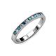 3 - Ronia Blue and White Diamond 12 Stone Wedding Band 