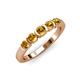 1 - Roena 0.66 ctw Citrine Round (3.80 mm) & (3.30 mm) 5 Stone Wedding Band 