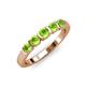 1 - Roena 0.86 ctw Peridot Round (3.80 mm) & (3.30 mm) 5 Stone Wedding Band 