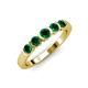 1 - Roena 0.66 ctw Emerald Round (3.80 mm) & (3.30 mm) 5 Stone Wedding Band 