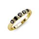 1 - Roena 0.81 ctw Black Diamond Round (3.80 mm) & (3.30 mm) 5 Stone Wedding Band 