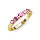 1 - Roena 0.80 ctw Pink Sapphire Round (3.80 mm) & (3.30 mm) 5 Stone Wedding Band 