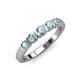 1 - Roena 0.66 ctw Aquamarine Round (3.80 mm) & (3.30 mm) 5 Stone Wedding Band 