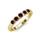 1 - Roena 0.86 ctw Red Garnet Round (3.80 mm) & (3.30 mm) 5 Stone Wedding Band 
