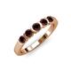 1 - Roena 0.86 ctw Red Garnet Round (3.80 mm) & (3.30 mm) 5 Stone Wedding Band 