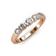 1 - Roena 0.76 ctw Natural Diamond Round (3.80 mm) & (3.30 mm) 5 Stone Wedding Band 
