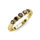 1 - Roena 0.76 ctw Smoky Quartz Round (3.80 mm) & (3.30 mm) 5 Stone Wedding Band 