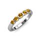 1 - Roena 0.66 ctw Citrine Round (3.80 mm) & (3.30 mm) 5 Stone Wedding Band 