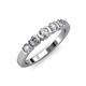 1 - Roena 0.76 ctw Natural Diamond Round (3.80 mm) & (3.30 mm) 5 Stone Wedding Band 