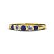 1 - Roena 3.40 mm Blue Sapphire and Diamond 5 Stone Wedding Band 