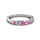 2 - Roena 3.40 mm Pink Sapphire and Diamond 5 Stone Wedding Band 