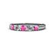 1 - Roena 3.40 mm Pink Sapphire and Diamond 5 Stone Wedding Band 