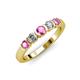 3 - Roena 3.40 mm Pink Sapphire and Diamond 5 Stone Wedding Band 