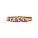 1 - Roena 3.40 mm Pink Sapphire and Diamond 5 Stone Wedding Band 