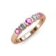 3 - Roena 3.40 mm Pink Sapphire and Diamond 5 Stone Wedding Band 
