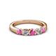2 - Roena 3.40 mm Pink Sapphire and Diamond 5 Stone Wedding Band 