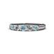 1 - Roena 3.40 mm Aquamarine and Diamond 5 Stone Wedding Band 