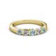 2 - Roena 3.40 mm Aquamarine and Diamond 5 Stone Wedding Band 