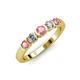 3 - Roena 3.40 mm Pink Tourmaline and Diamond 5 Stone Wedding Band 