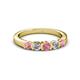 2 - Roena 3.40 mm Pink Tourmaline and Diamond 5 Stone Wedding Band 