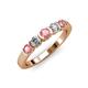 3 - Roena 3.40 mm Pink Tourmaline and Diamond 5 Stone Wedding Band 