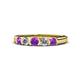 1 - Roena 3.40 mm Amethyst and Diamond 5 Stone Wedding Band 