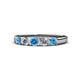 1 - Roena 3.40 mm Blue Topaz and Diamond 5 Stone Wedding Band 