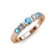 3 - Roena 3.40 mm Blue Topaz and Diamond 5 Stone Wedding Band 