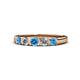 1 - Roena 3.40 mm Blue Topaz and Diamond 5 Stone Wedding Band 