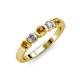 3 - Roena 3.40 mm Citrine and Diamond 5 Stone Wedding Band 