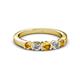 2 - Roena 3.40 mm Citrine and Diamond 5 Stone Wedding Band 