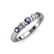 3 - Roena 3.40 mm Iolite and Diamond 5 Stone Wedding Band 
