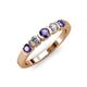 3 - Roena 3.40 mm Iolite and Diamond 5 Stone Wedding Band 