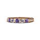 1 - Roena 3.40 mm Iolite and Diamond 5 Stone Wedding Band 