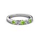 2 - Roena 3.40 mm Peridot and Diamond 5 Stone Wedding Band 