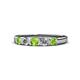 1 - Roena 3.40 mm Peridot and Diamond 5 Stone Wedding Band 