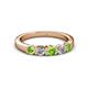 2 - Roena 3.40 mm Peridot and Diamond 5 Stone Wedding Band 