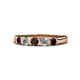 1 - Roena 3.40 mm Red Garnet and Diamond 5 Stone Wedding Band 
