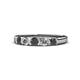 1 - Roena 3.40 mm Black and White Diamond 5 Stone Wedding Band 
