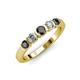 3 - Roena 3.40 mm Black and White Diamond 5 Stone Wedding Band 