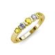 3 - Roena 3.40 mm Yellow Sapphire and Diamond 5 Stone Wedding Band 
