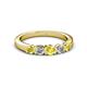 2 - Roena 3.40 mm Yellow Sapphire and Diamond 5 Stone Wedding Band 