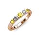 3 - Roena 3.40 mm Yellow Sapphire and Diamond 5 Stone Wedding Band 