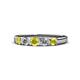 1 - Roena 3.40 mm Yellow and White Diamond 5 Stone Wedding Band 