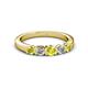 2 - Roena 3.40 mm Yellow and White Diamond 5 Stone Wedding Band 