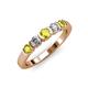 3 - Roena 3.40 mm Yellow and White Diamond 5 Stone Wedding Band 