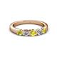 2 - Roena 3.40 mm Yellow and White Diamond 5 Stone Wedding Band 