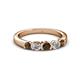 2 - Roena 3.40 mm Smoky Quartz and Diamond 5 Stone Wedding Band 