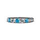 1 - Roena 3.40 mm London Blue Topaz and Diamond 5 Stone Wedding Band 
