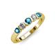 3 - Roena 3.40 mm London Blue Topaz and Diamond 5 Stone Wedding Band 